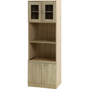 ハイキッチンボード 約高さ180×幅60cm ホワイトオーク 組立品【代引不可】